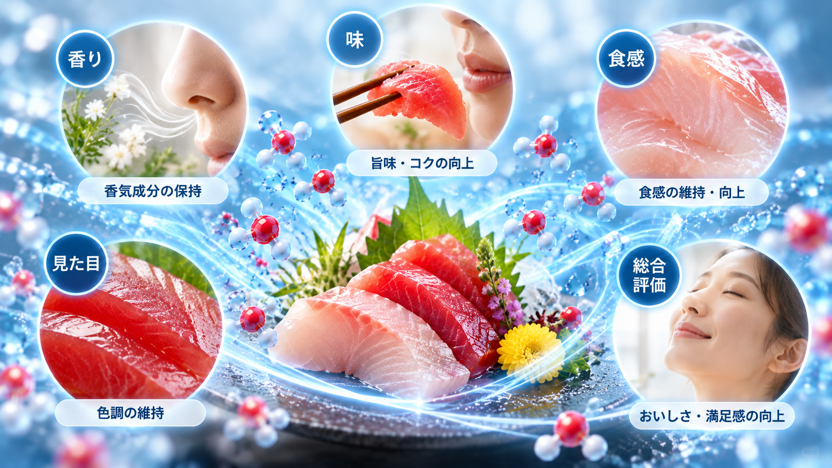 味覚や香りなどの官能特性に関する研究イメージ